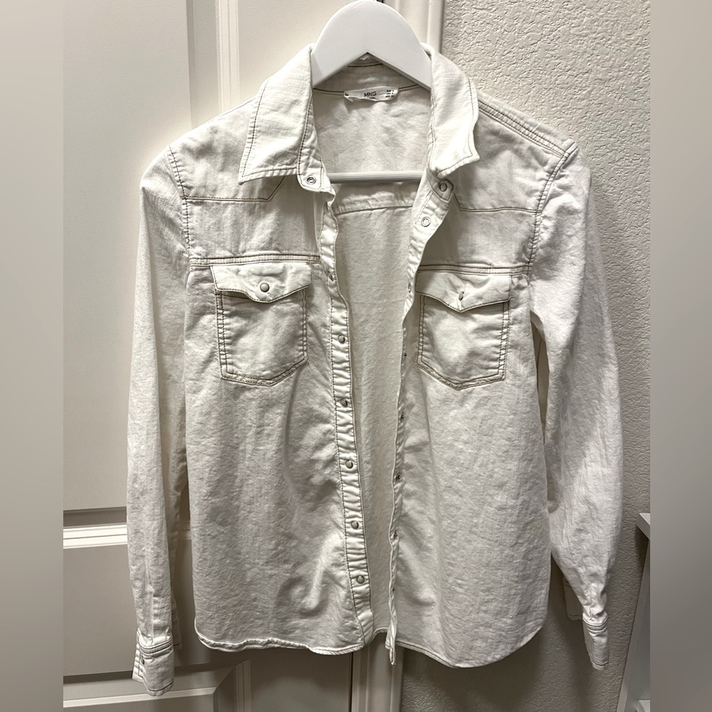 Mango, Cotton shirt, White, Small